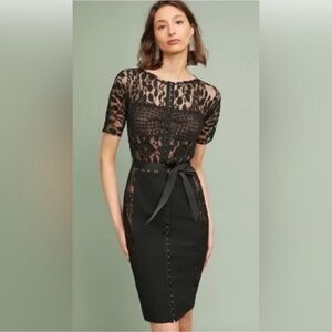 anthropologie byron lars carissima sheath dress size 10 black